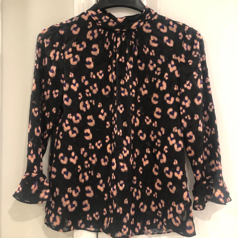 Rebecca Taylor High Neck Silk Blouse